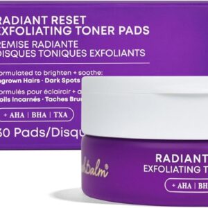 Bushbalm Exfoliating Ingrown Hair Pads - Enhanced with BHA & AHA for Underarm + Bikini Area - Daily Use to Soothe Ingrown Hairs & Razor Bumps - TXA for Dark Spots - Radiant Reset 30 Large Pads